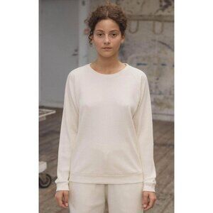 Baserange Ribbed Cotton Jersey Basic Sweatshirt Size XS Womens Beige $145